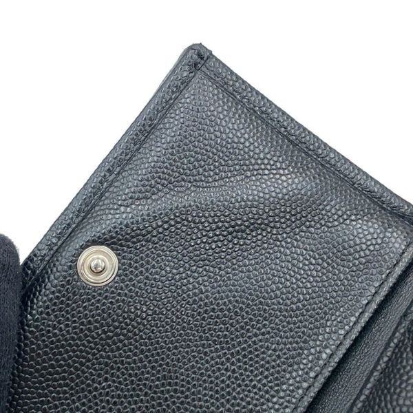 シャネル 三つ折り財布 マトラッセ ココマーク CHANEL19 ディズヌフ スモール キャビアスキン AP3711 CHANEL 黒