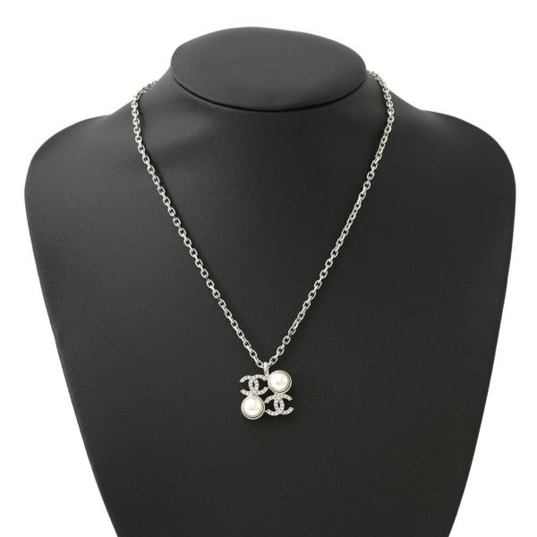 シャネル ネックレス ココマーク フェイクパール ラインストーン I25S ABF723 CHANEL アクセサリー