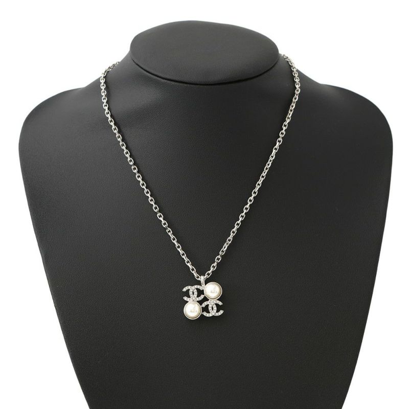 シャネル ネックレス ココマーク フェイクパール ラインストーン I25S ABF723 CHANEL アクセサリー