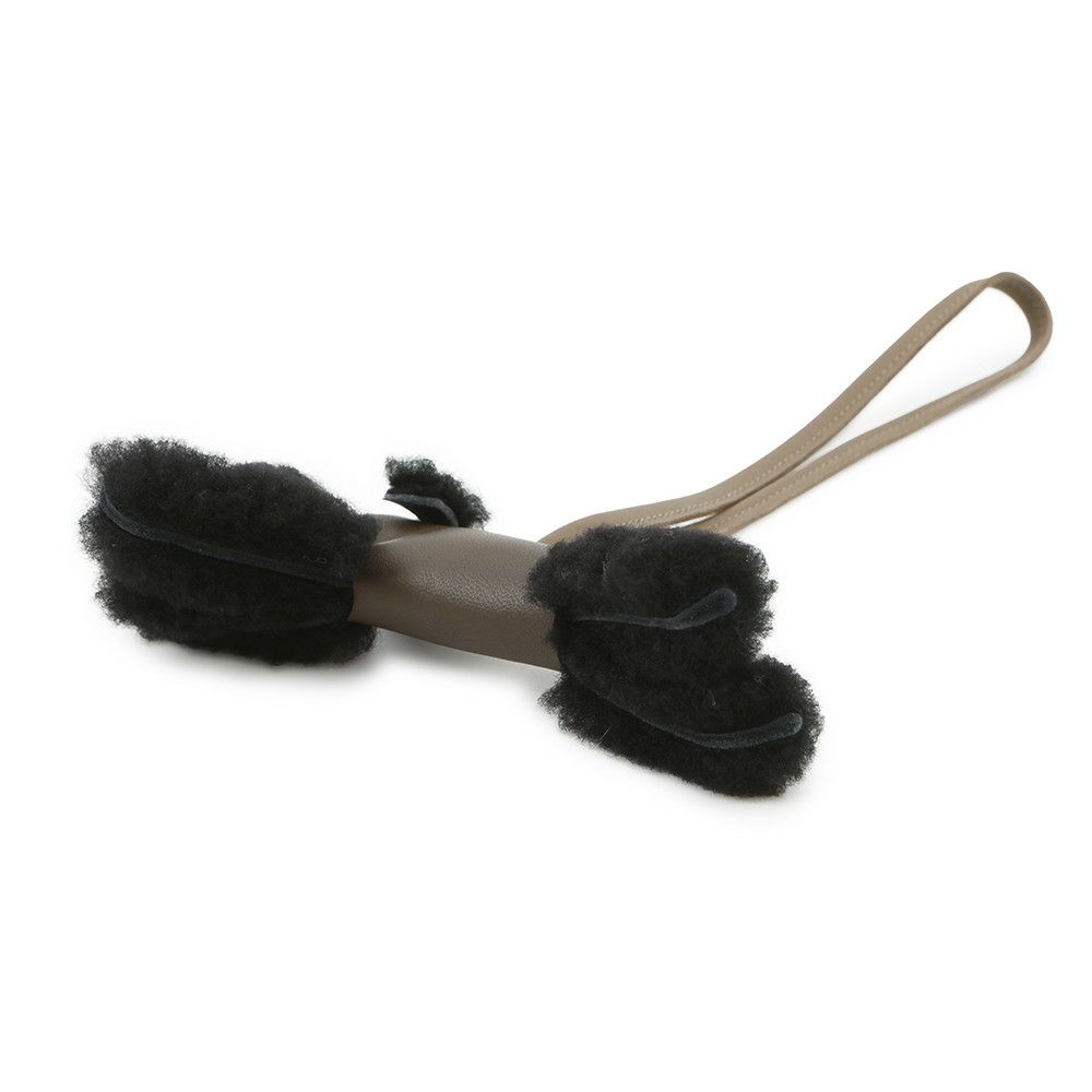 エルメス バッグチャーム バディ ショコラ/ブラック/エトゥープ ラムスキン/ムートン W刻印