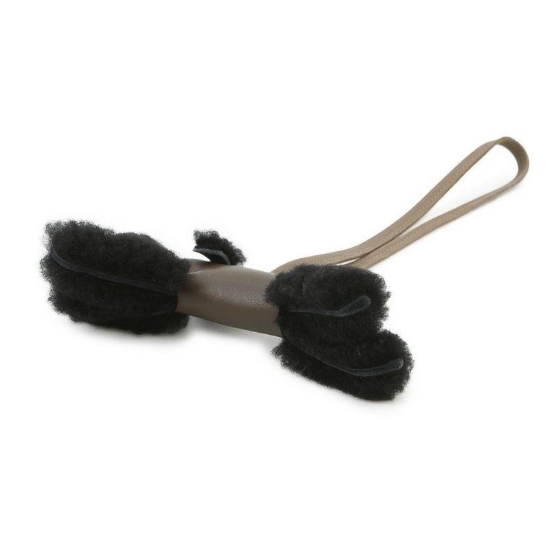 エルメス バッグチャーム バディ ショコラ/ブラック/エトゥープ ラムスキン/ムートン W刻印