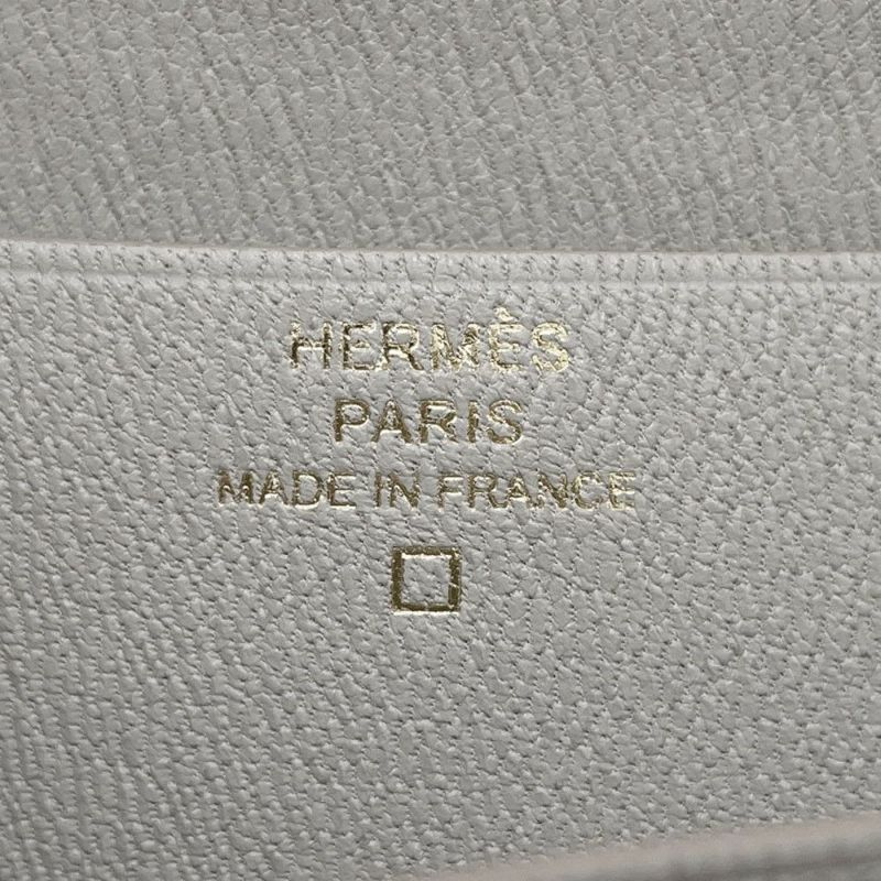 エルメス 長財布 ベアンスフレ パールグレー/ゴールド金具 アリゲーターマット B刻印 HERMES 財布