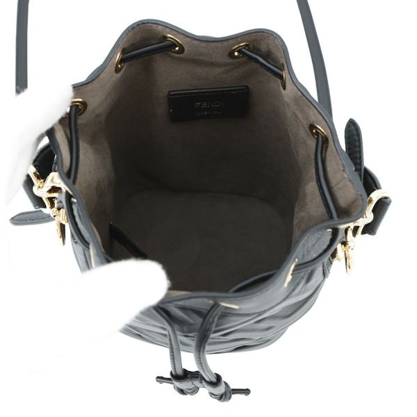 フェンディ ハンドバッグ レザー FFモチーフ モントレゾール ミニバッグ 8BS093 FENDI バッグ 2wayショルダーバッグ 黒