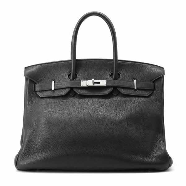 エルメス バーキン35 ブラック/シルバー金具 トゴ □L刻印 HERMES Birkin ハンドバッグ  黒