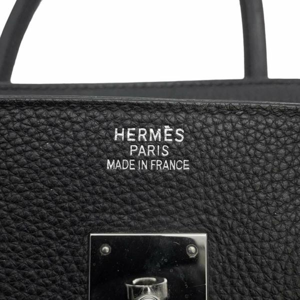 エルメス バーキン35 ブラック/シルバー金具 トゴ □L刻印 HERMES Birkin ハンドバッグ  黒