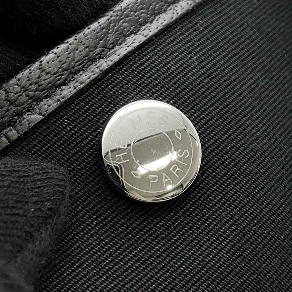 エルメス トートバッグ ガーデンパーティTPM ブラック/シルバー金具 トワルオフィシエ/ネゴンダ □R刻印 黒