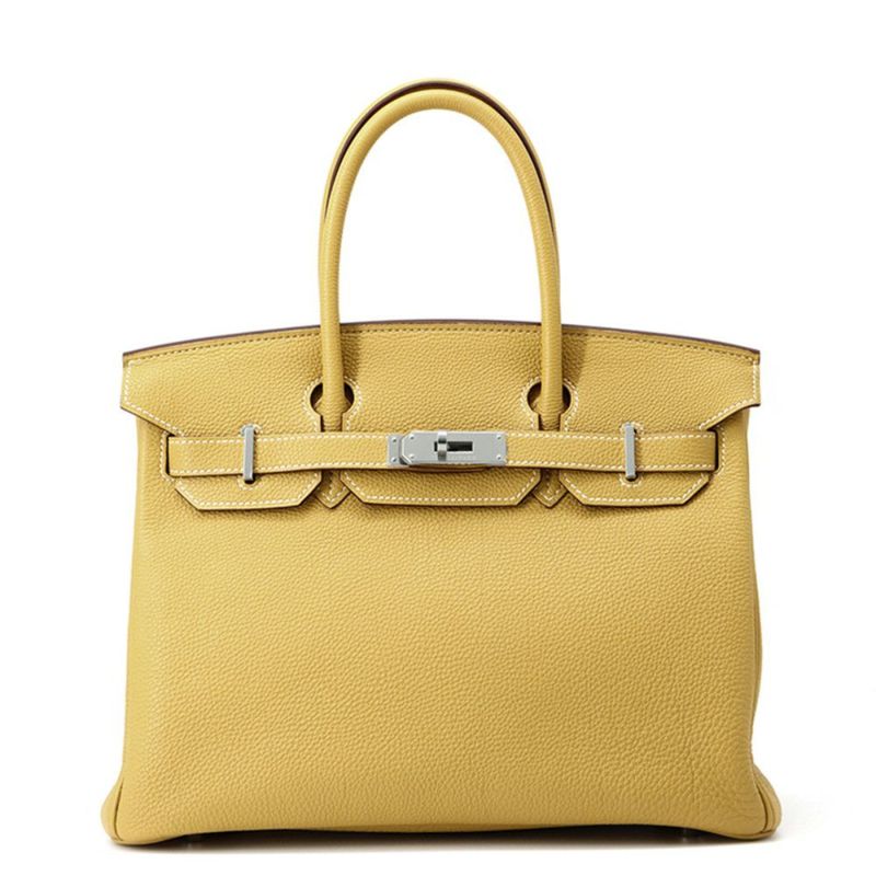 エルメス バーキン30 カリー/シルバー金具 トゴ □L刻印 HERMES Birkin ハンドバッグ