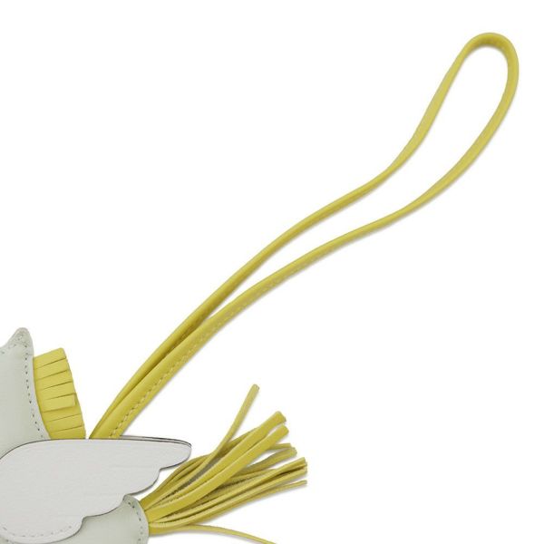 エルメス バッグチャーム ロデオPM ヴェールフィズ/ライム/ニューホワイト ラムスキン B刻印 HERMES チャーム オーナメント