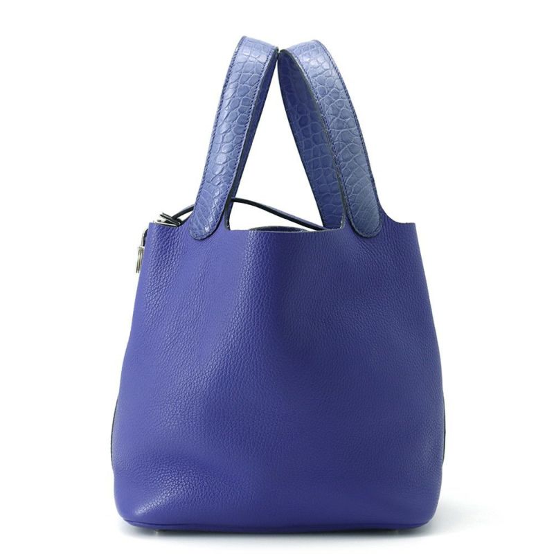 エルメス ピコタンロックMM タッチ ブルーエレクトリック/シルバー金具 トリヨンクレマンス/アリゲーターマット C刻印