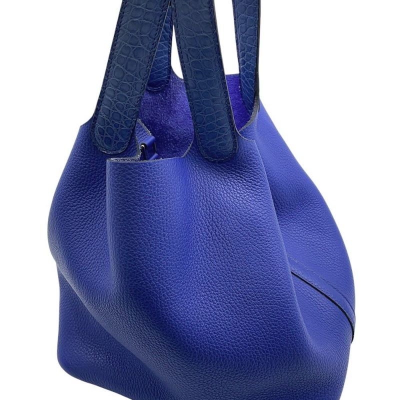 エルメス ピコタンロックMM タッチ ブルーエレクトリック/シルバー金具 トリヨンクレマンス/アリゲーターマット C刻印