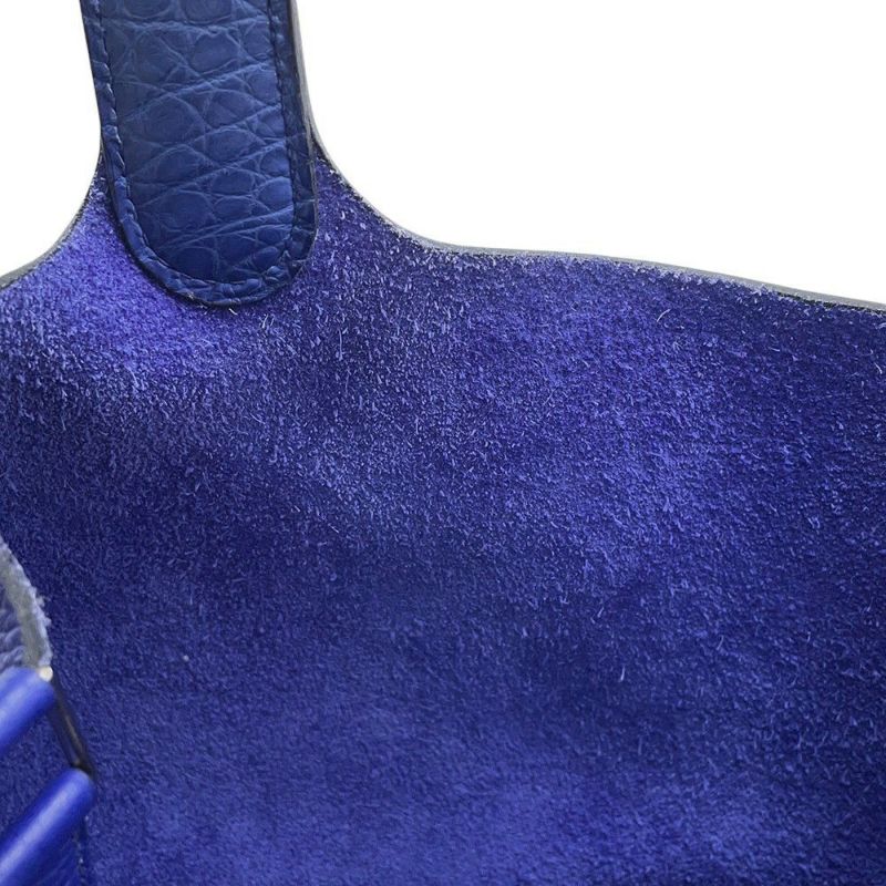 エルメス ピコタンロックMM タッチ ブルーエレクトリック/シルバー金具 トリヨンクレマンス/アリゲーターマット C刻印