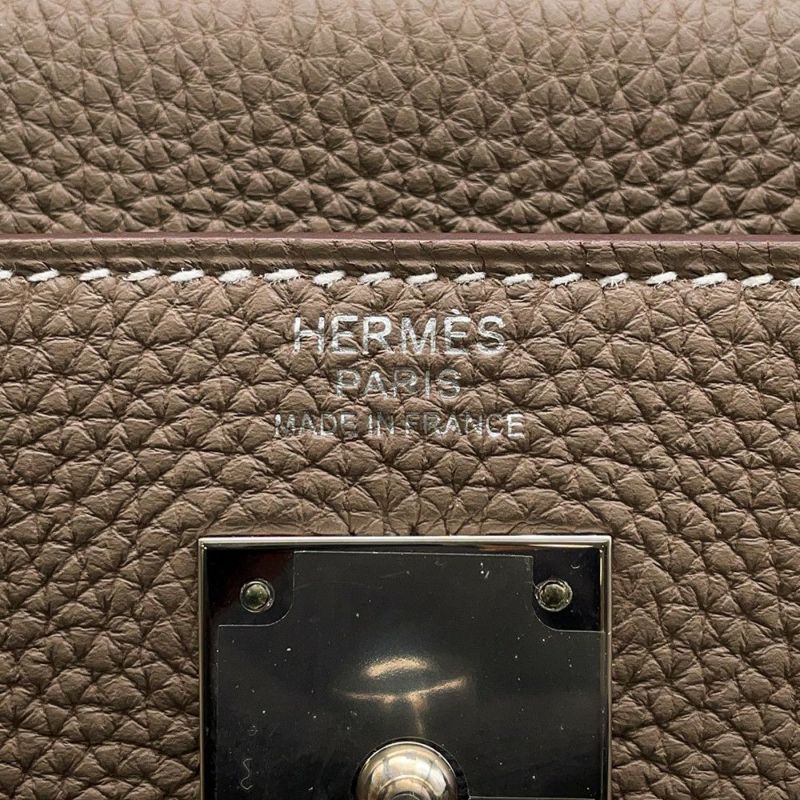 エルメス ハンドバッグ ケリー32 内縫い エトゥープ/シルバー金具 トゴ D刻印 2wayショルダー