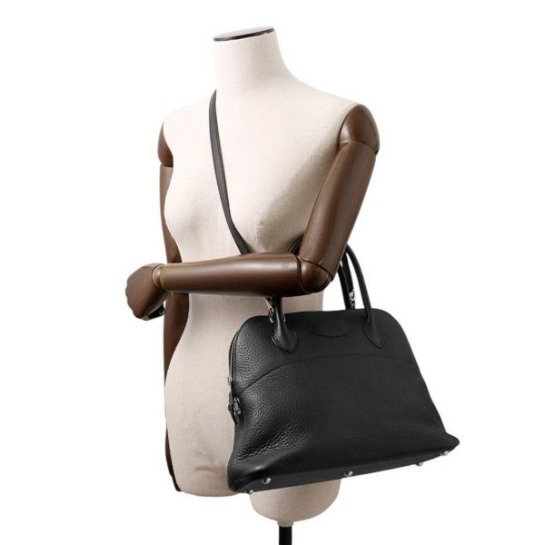 エルメス ハンドバッグ ボリード31 ブラック/シルバー金具 トリヨンクレマンス □O刻印 2wayショルダー 黒