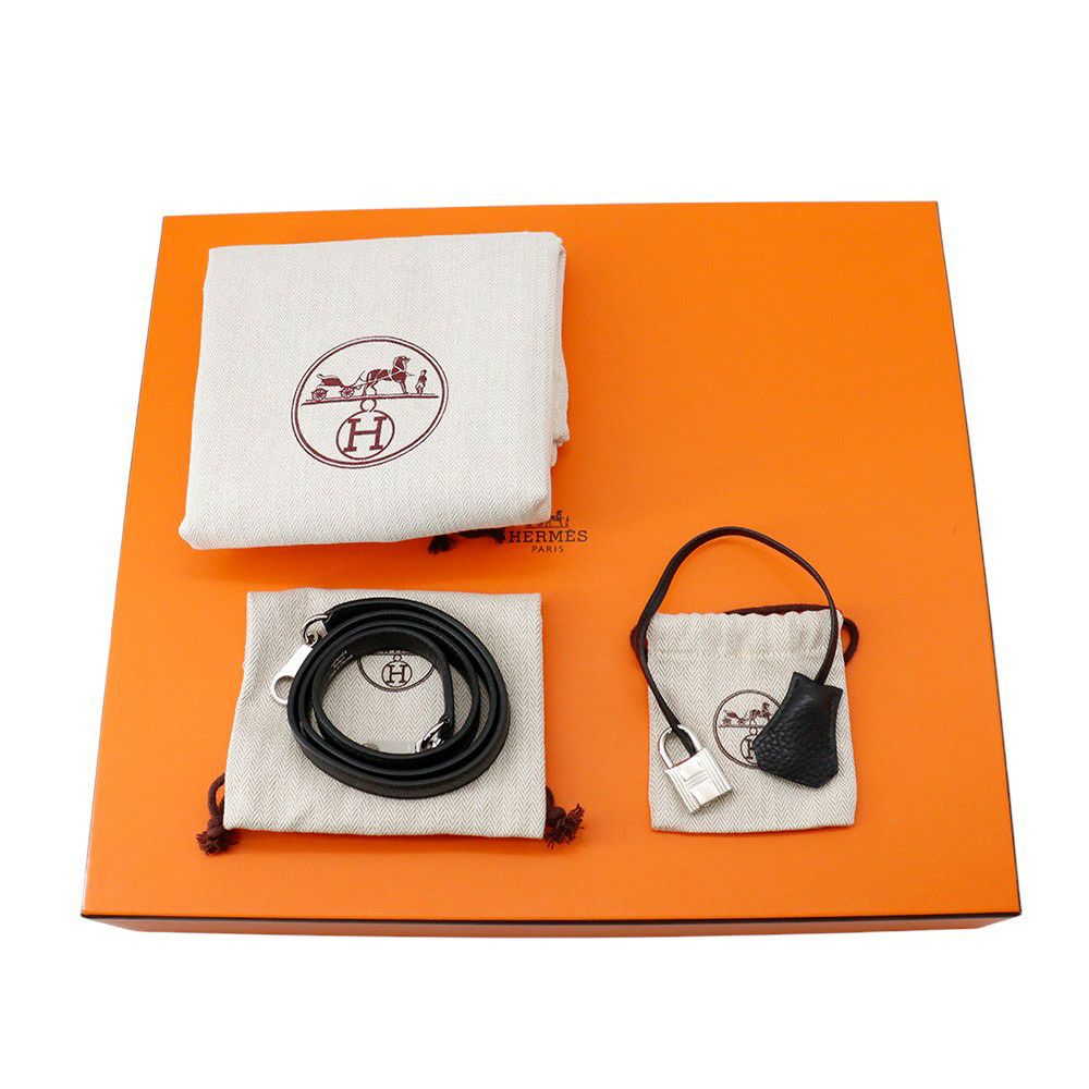 エルメス ハンドバッグ ボリード31 ブラック/シルバー金具 トリヨンクレマンス □O刻印 2wayショルダー 黒