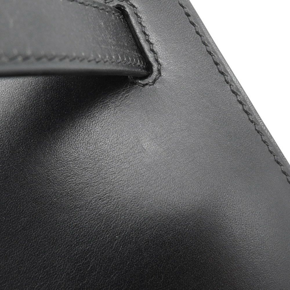エルメス ハンドバッグ ケリー32 外縫い ブラック/ゴールド金具 ボックスカーフ □C刻印 HERMES Kelly 2wayバッグ 黒