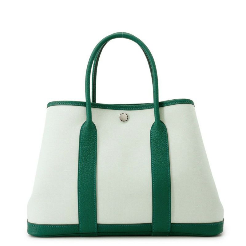 エルメス ガーデンパーティTPM ヴェールペパーミント/ヴェールモワイヤン/シルバー金具 トワルミリタリー/ネゴンダ W刻印