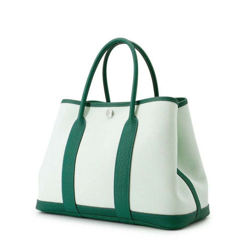 エルメス ガーデンパーティTPM ヴェールペパーミント/ヴェールモワイヤン/シルバー金具 トワルミリタリー/ネゴンダ W刻印