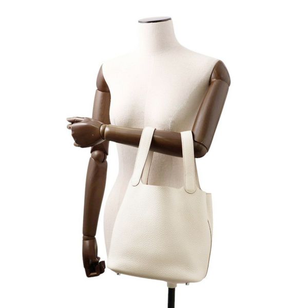 エルメス ハンドバッグ ピコタンロックMM べトン/シルバー金具 トリヨンクレマンス K刻印 HERMES トートバッグ