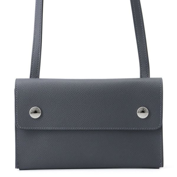 エルメス ショルダーウォレット ナップ トゥーゴー グリミスティ/シルバー金具 エプソン K刻印