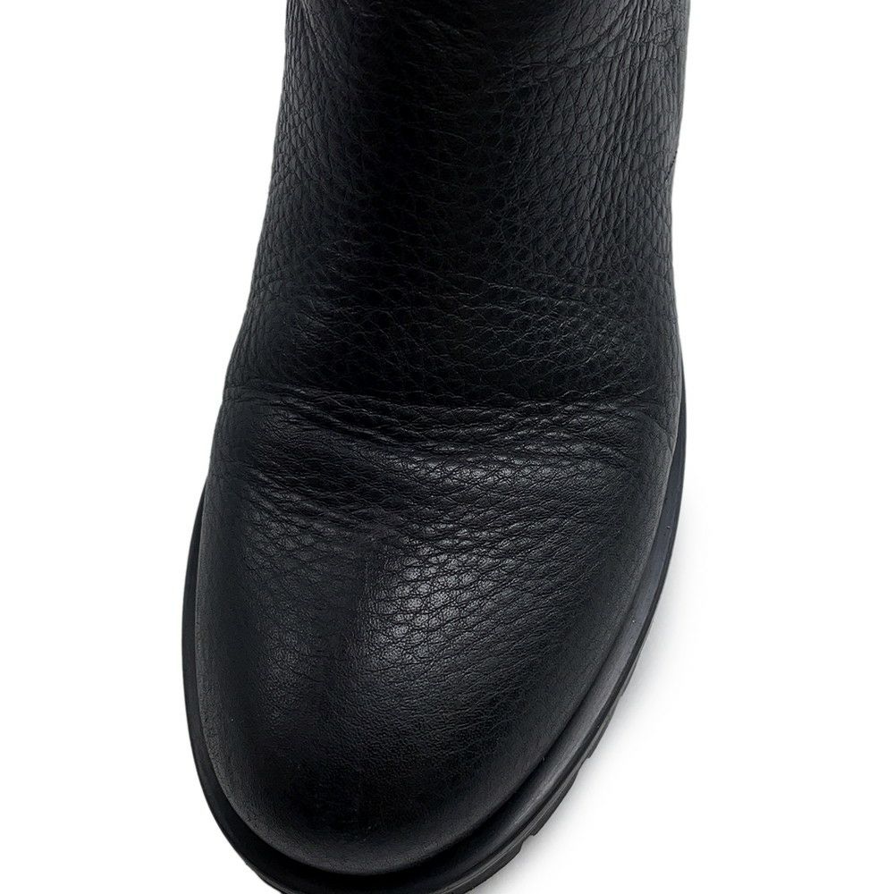 プラダ ブーツ レザー ロゴ レディースサイズ37 1/2 PRADA 靴 ロングブーツ 黒