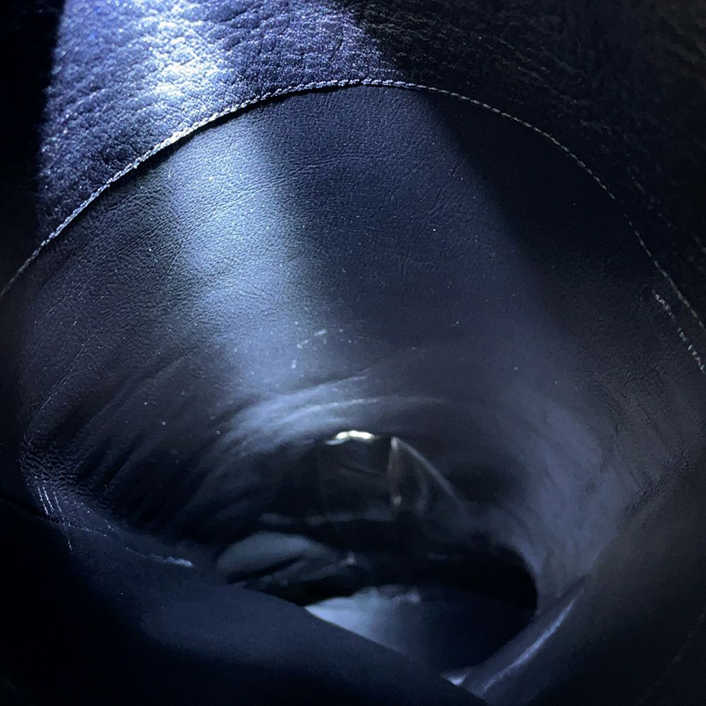 プラダ ブーツ レザー ロゴ レディースサイズ37 1/2 PRADA 靴 ロングブーツ 黒