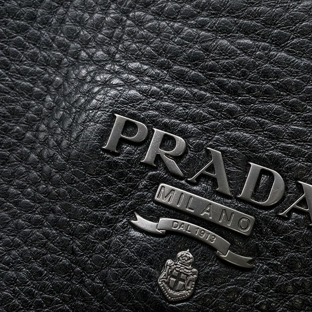 プラダ ブーツ レザー ロゴ レディースサイズ37 1/2 PRADA 靴 ロングブーツ 黒