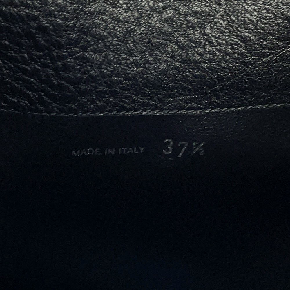 プラダ ブーツ レザー ロゴ レディースサイズ37 1/2 PRADA 靴 ロングブーツ 黒