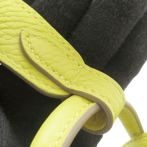 エルメス ハンドバッグ リンディ ミニ ライム/シルバー金具 トリヨンクレマンス U刻印 HERMES バッグ 2wayショルダーバッグ