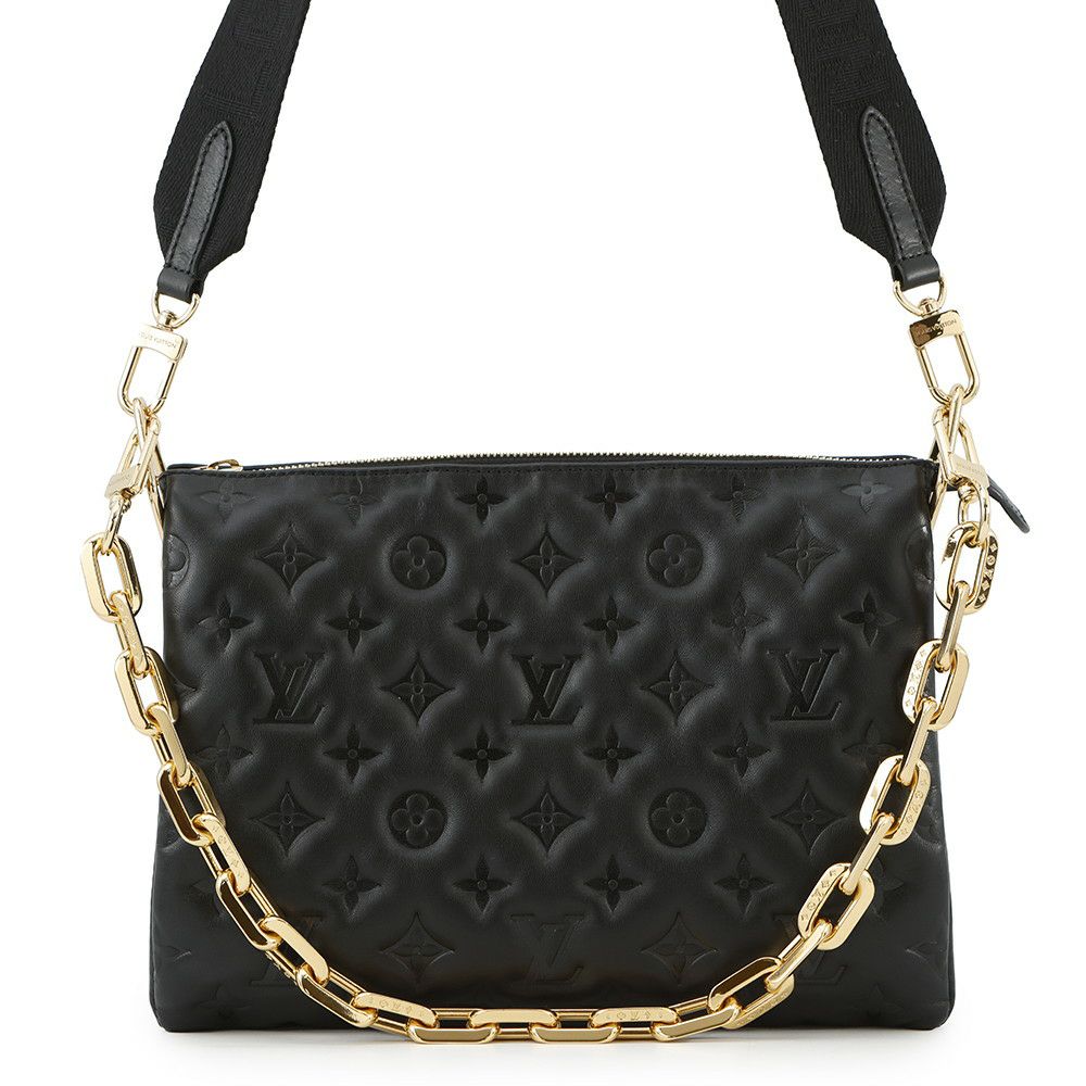 ルイヴィトン ショルダーバッグ モノグラム・パターン/ラムレザー クッサンPM M21260 LOUIS VUITTON BAG 黒 ブラック