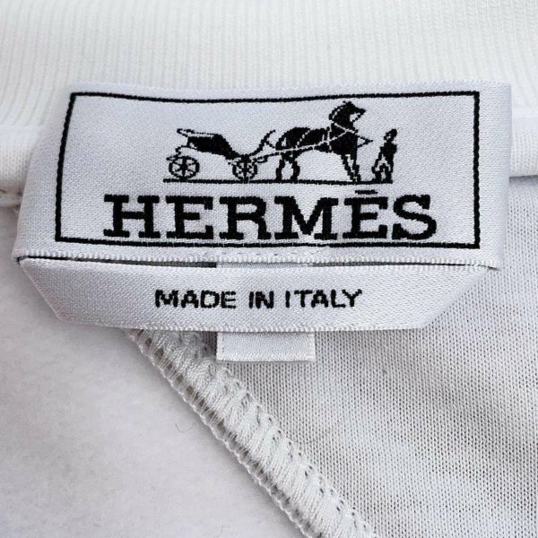 エルメスＴシャツ ランH スウェット 裏起毛 コットン メンズサイズS HERMES アパレル 白