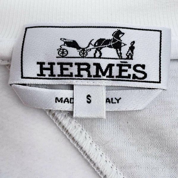 エルメスＴシャツ ランH スウェット 裏起毛 コットン メンズサイズS HERMES アパレル 白