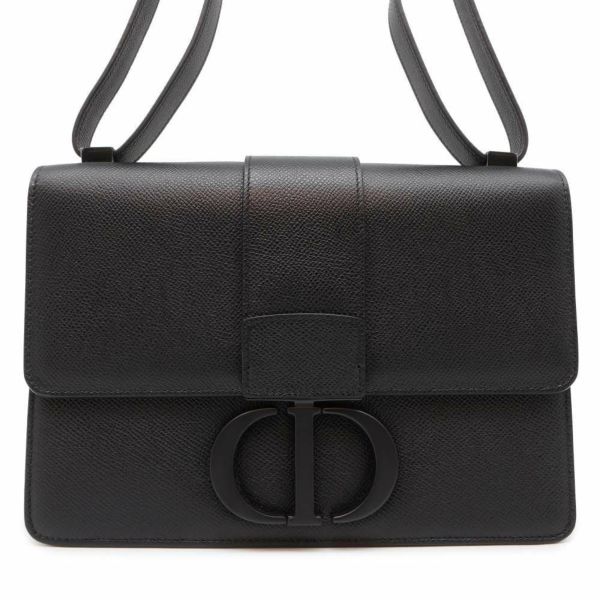 Dior ブラック ショルダーバッグ 大容量 クリスチャン・ディオール ショルダーバッグ モンテーニュ30 レザー