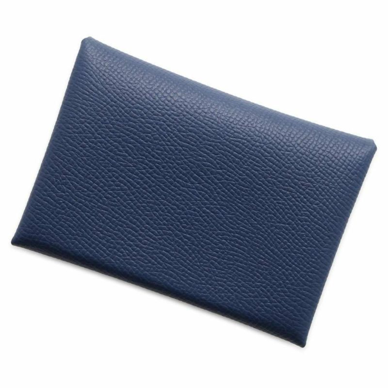 エルメス コインケース カルヴィ デュオ ブルーネイビー/シルバー金具 エプソン B刻印 HERMES 財布