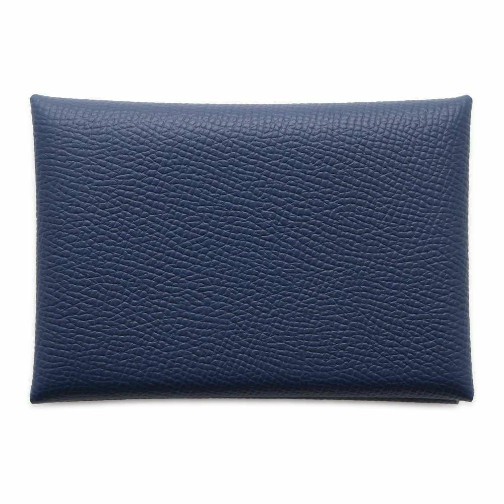 エルメス コインケース カルヴィ デュオ ブルーネイビー/シルバー金具 エプソン B刻印 HERMES 財布