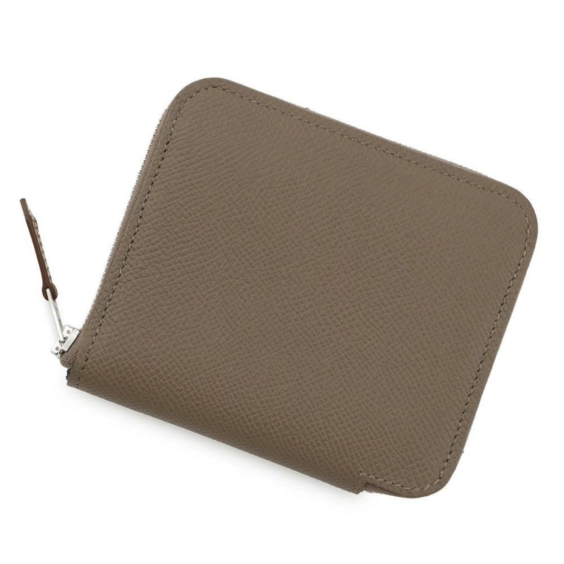 エルメス コインケース アザップコンパクト シルクイン エトゥープ/シルバー金具 エプソン K刻印