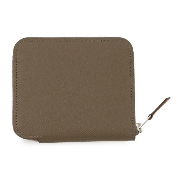 エルメス コインケース アザップコンパクト シルクイン エトゥープ/シルバー金具 エプソン K刻印