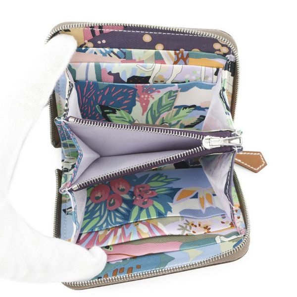 エルメス コインケース アザップコンパクト シルクイン エトゥープ/シルバー金具 エプソン K刻印