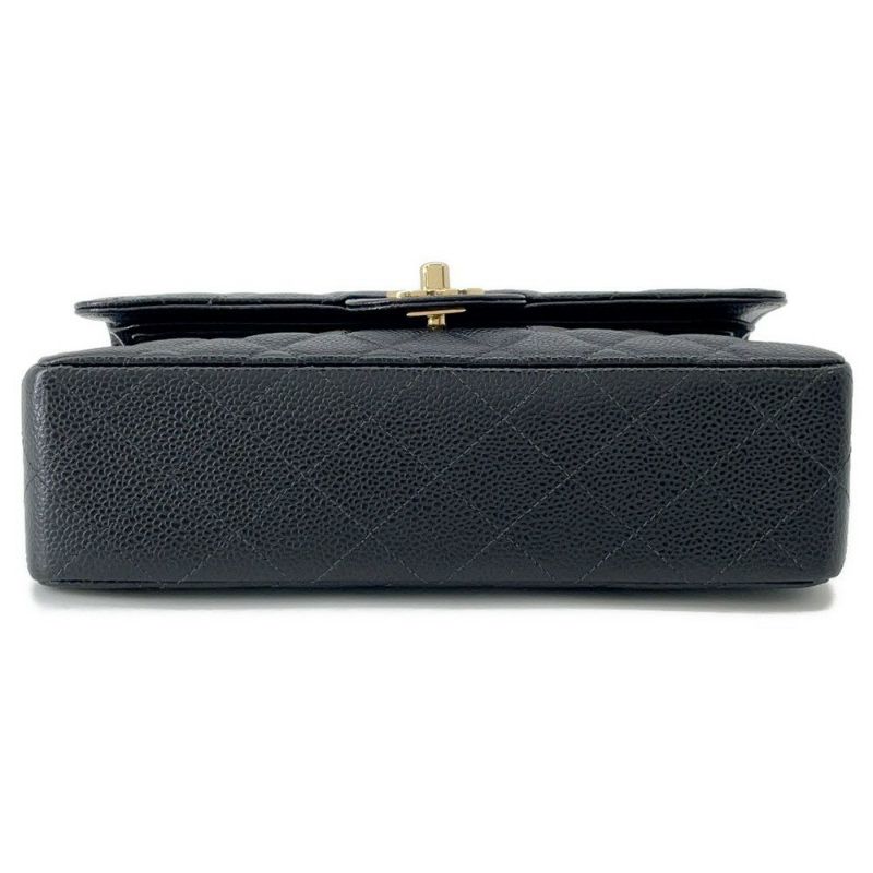 シャネル チェーンショルダーバッグ マトラッセ23 ココマーク ダブルチェーン キャビアスキン A01113 CHANEL 黒