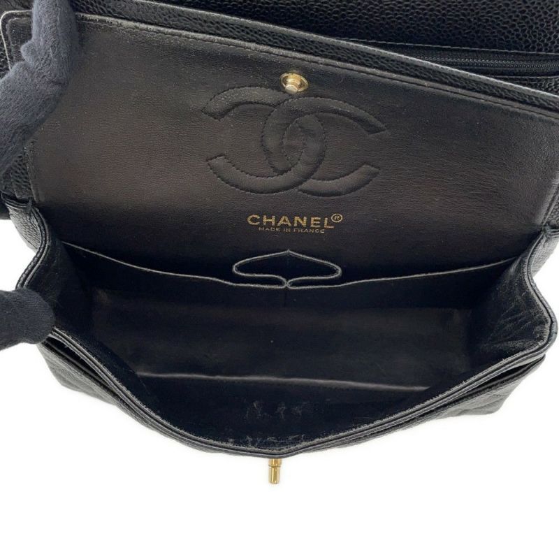 シャネル チェーンショルダーバッグ マトラッセ23 ココマーク ダブルチェーン キャビアスキン A01113 CHANEL 黒