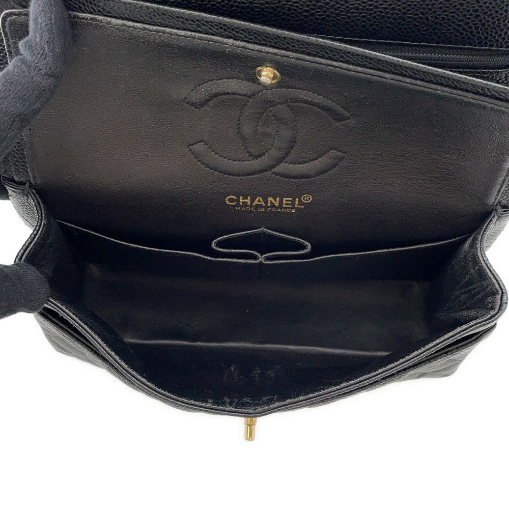 シャネル チェーンショルダーバッグ マトラッセ23 ココマーク ダブルチェーン キャビアスキン A01113 CHANEL 黒