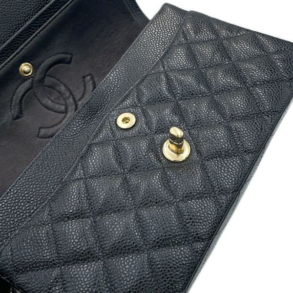 シャネル チェーンショルダーバッグ マトラッセ23 ココマーク ダブルチェーン キャビアスキン A01113 CHANEL 黒