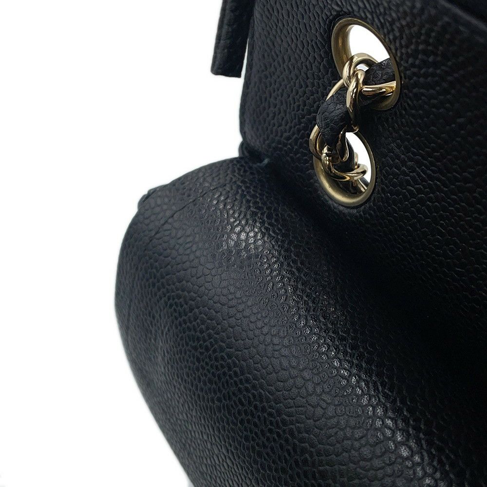 シャネル チェーンショルダーバッグ マトラッセ23 ココマーク ダブルチェーン キャビアスキン A01113 CHANEL 黒