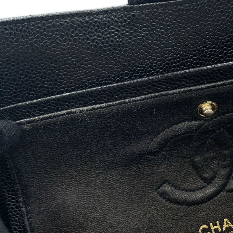 シャネル チェーンショルダーバッグ マトラッセ23 ココマーク ダブルチェーン キャビアスキン A01113 CHANEL 黒