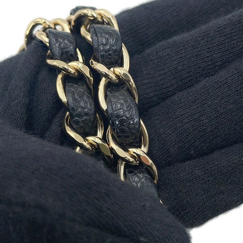 シャネル チェーンショルダーバッグ マトラッセ23 ココマーク ダブルチェーン キャビアスキン A01113 CHANEL 黒