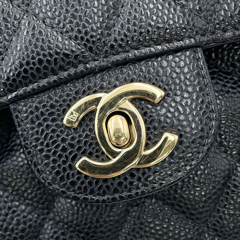 シャネル チェーンショルダーバッグ マトラッセ23 ココマーク ダブルチェーン キャビアスキン A01113 CHANEL 黒