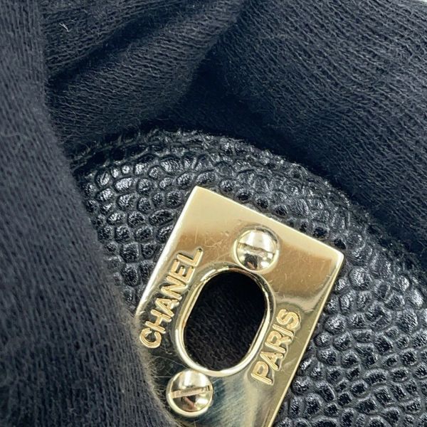 シャネル チェーンショルダーバッグ マトラッセ23 ココマーク ダブルチェーン キャビアスキン A01113 CHANEL 黒