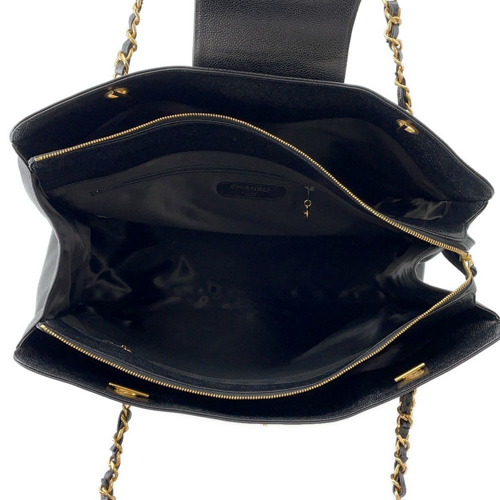 シャネル チェーントートバッグ ココマーク スーパーモデルバッグ キャビアスキン A01992 黒