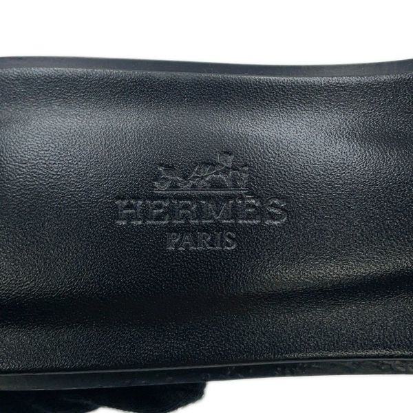 エルメス サンダル オラン ベルベット レディースサイズ38 1/2 HERMES 靴 黒