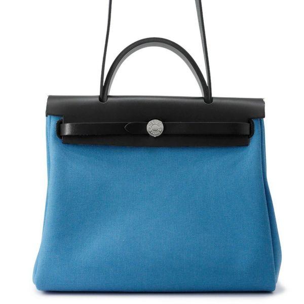 エルメス エールバッグジップPM ブラック/ブルー/シルバー金具 トワルミリタリー/ヴァッシュハンター W刻印