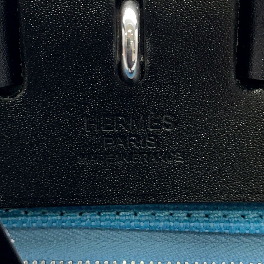 エルメス エールバッグジップPM ブラック/ブルー/シルバー金具 トワルミリタリー/ヴァッシュハンター W刻印